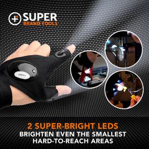 SuperGloves™ LED Flashlight Gloves - A Light Exactly Where You Need it! 1 PAIR OF SUPERGLOVES,2 PAIRS OF SUPERGLOVES,4 PAIRS (BUY 3, GET 1 FREE)