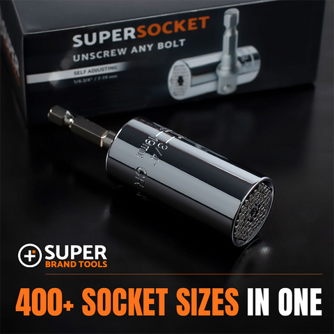 The SuperSocket is a tool that grips 400 sizes in one 